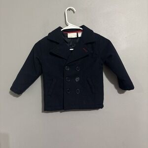 Beluga Navy Blue Double Breasted Swing Pea Coat Size 4T Wool